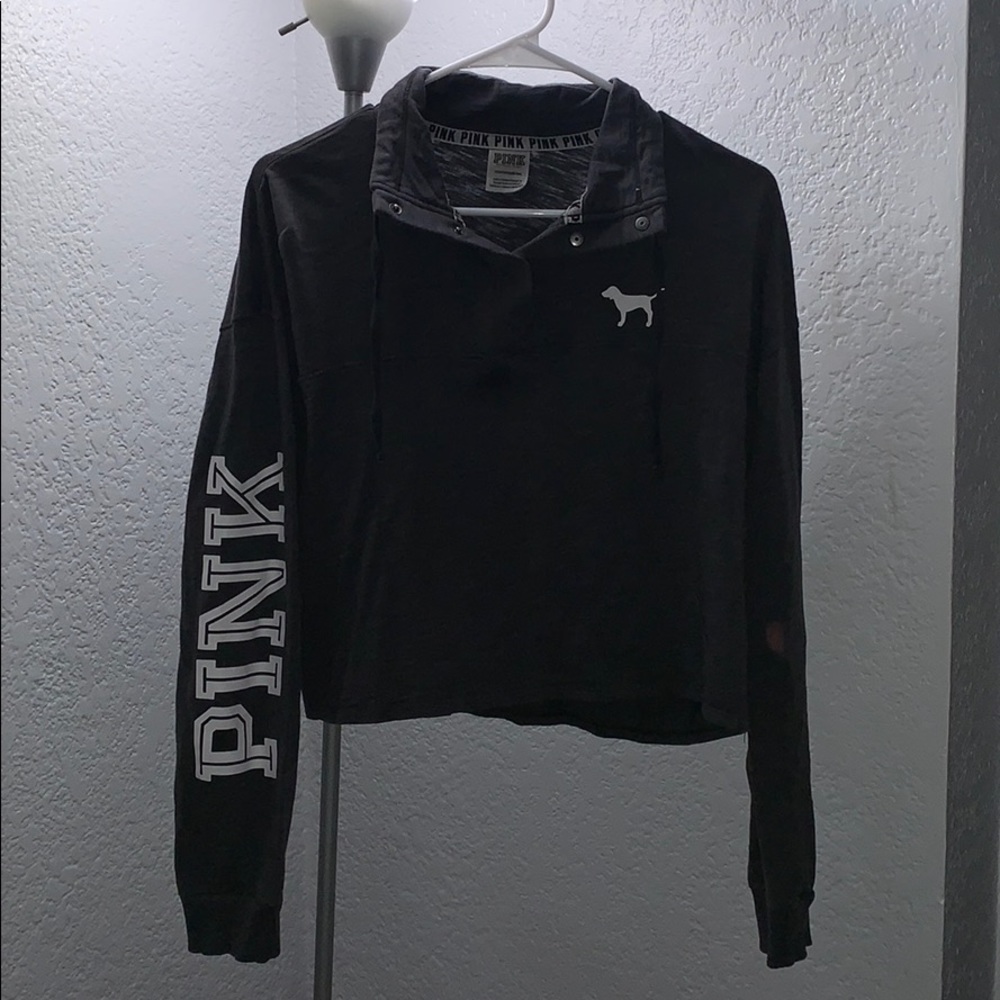 VS PINK grey cropped pullover